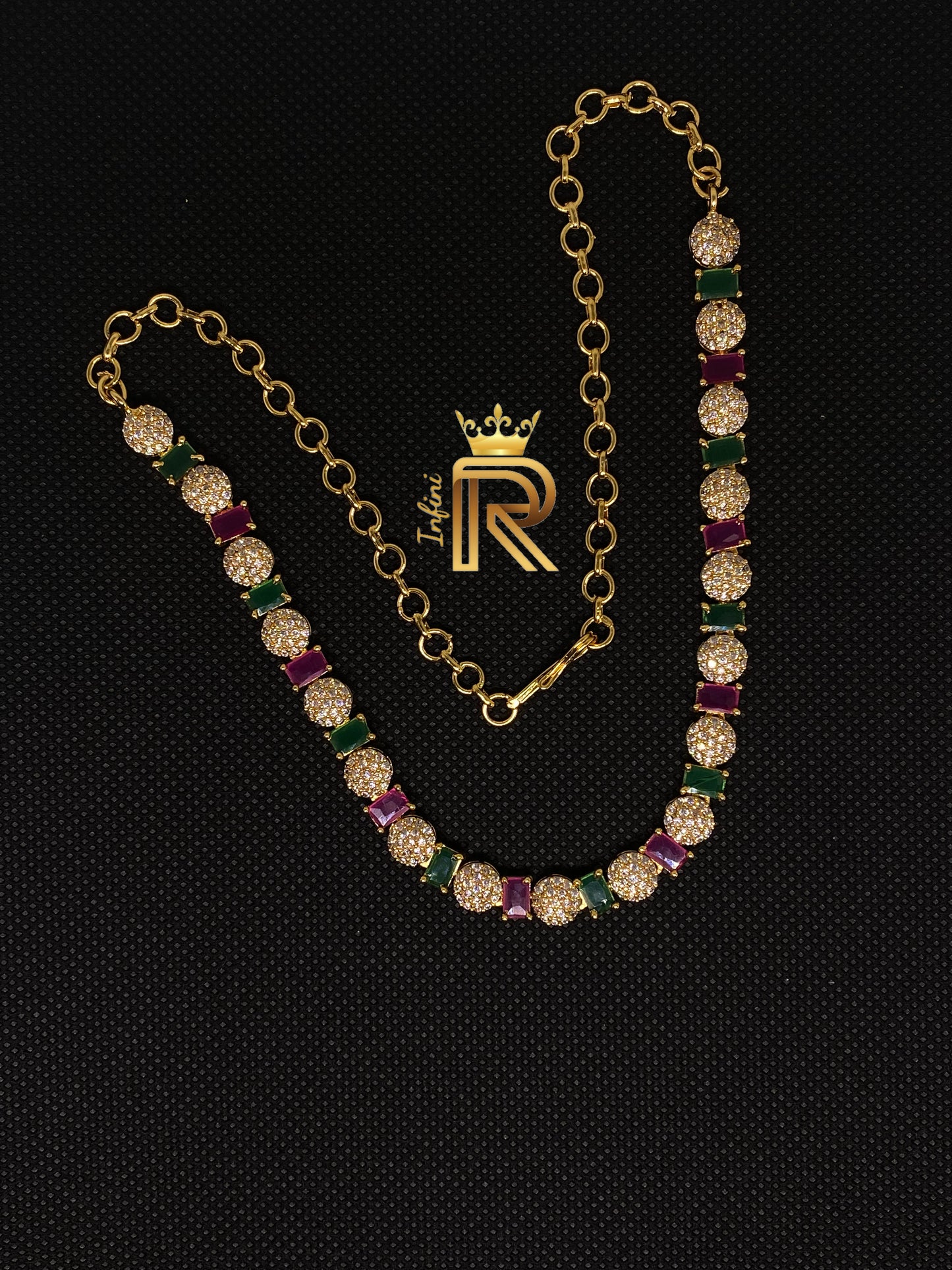 Antique Indian Tri color stone choker design
