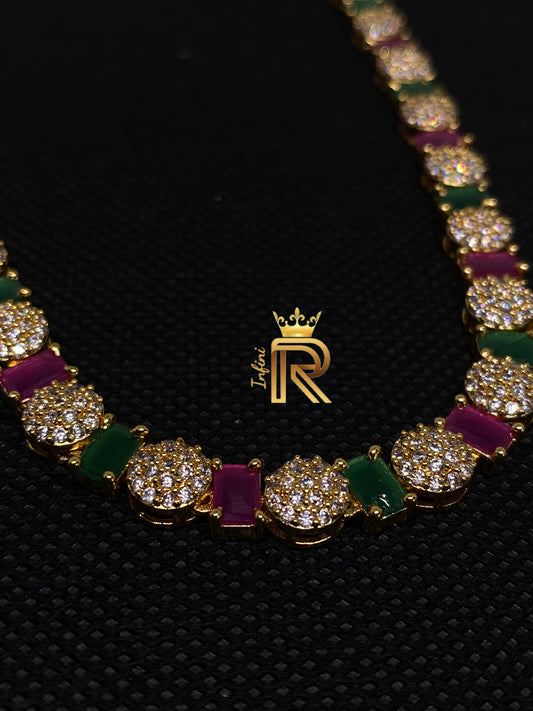 Antique Indian Tri color stone choker design
