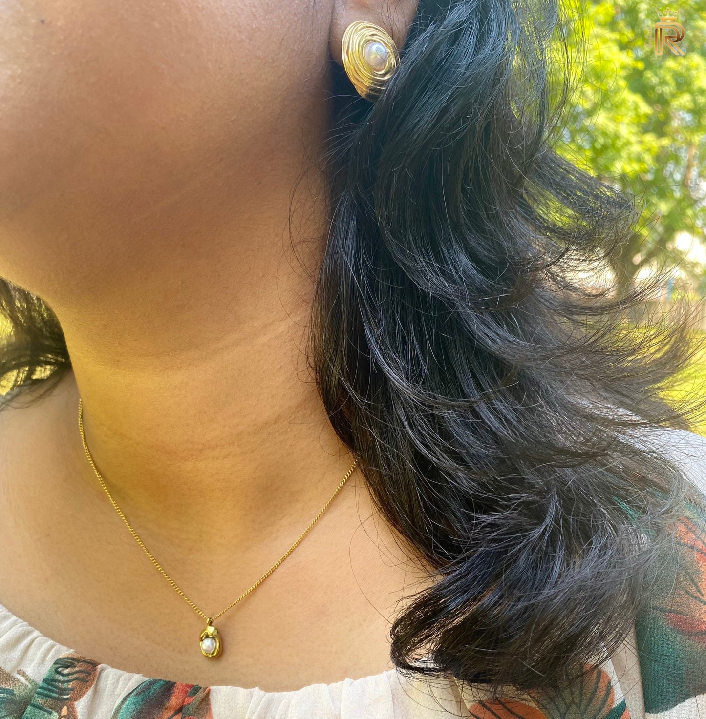 18K Gold Premium Exclusive Gift, Minimalist Freshwater Baroque pearl, Dainty Pearl Necklace