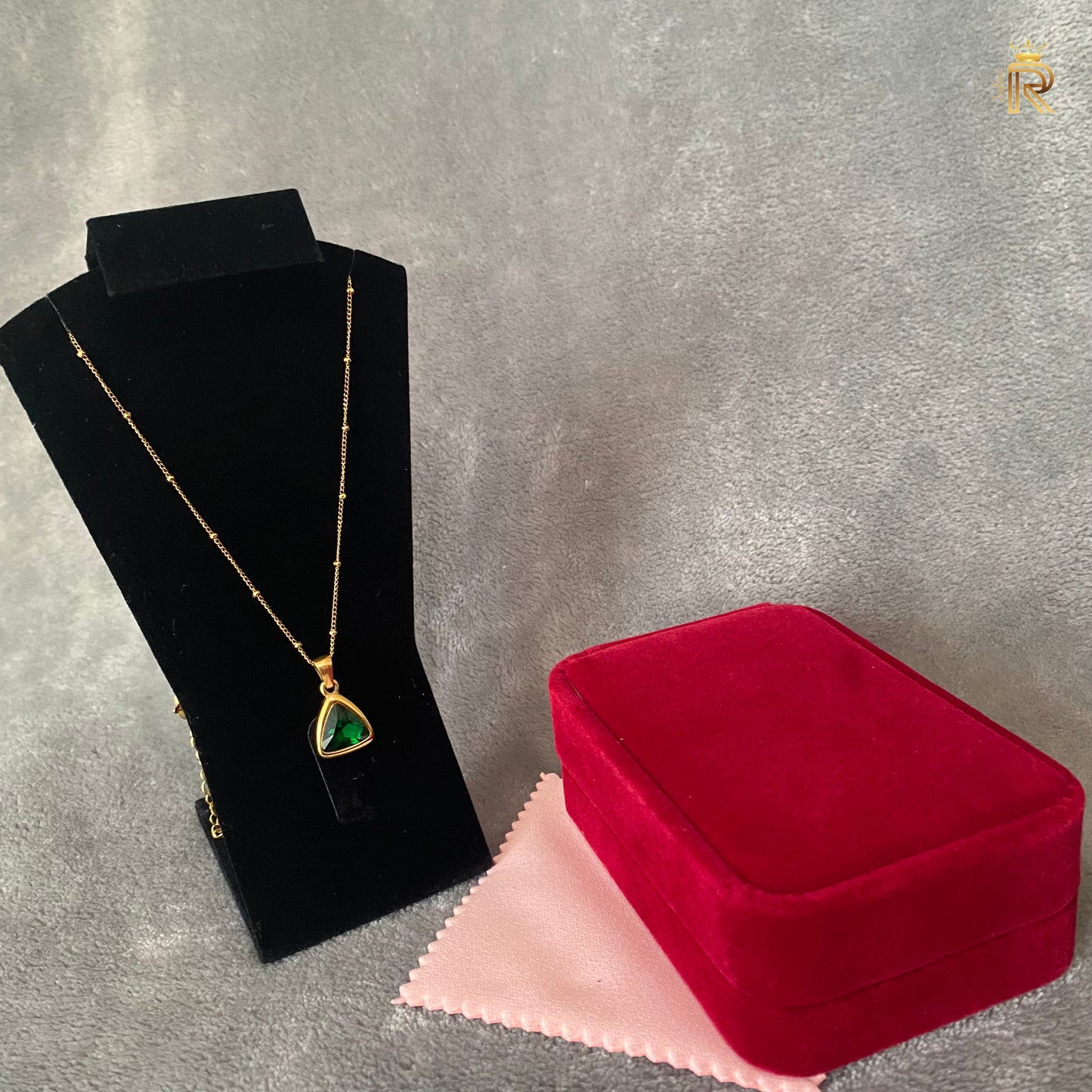 Royal Green Sapphire Premium Exclusive Gift 18K Gold ,  Exclusive look for princess, Dainty, All the glitter is gold