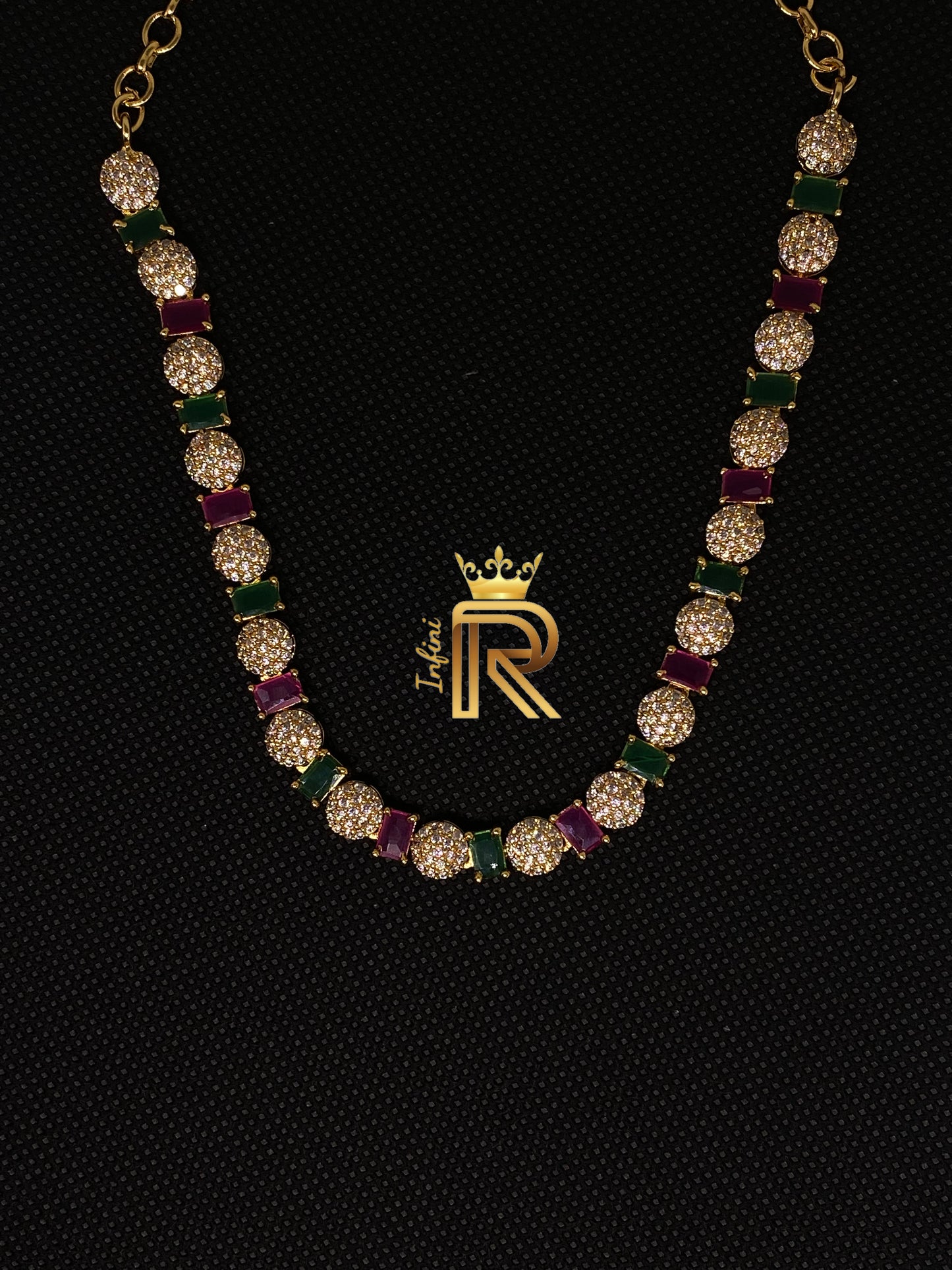 Antique Indian Tri color stone choker design