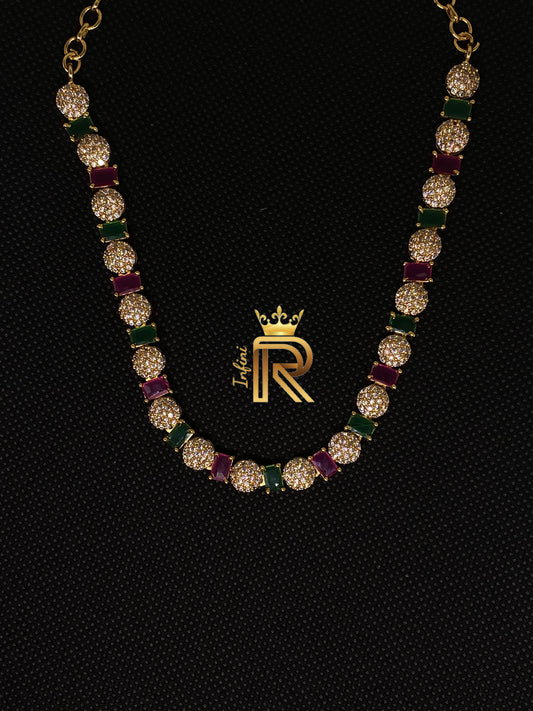 Antique Indian Tri color stone choker design