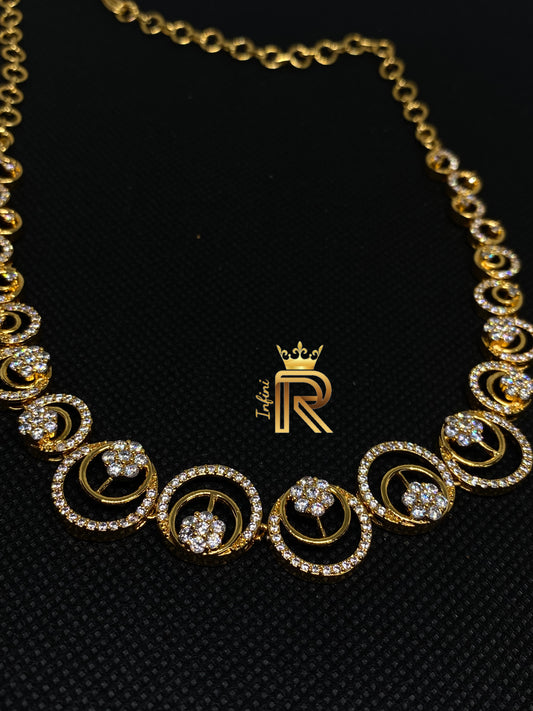 Crescent with floral design etched in Diamonds