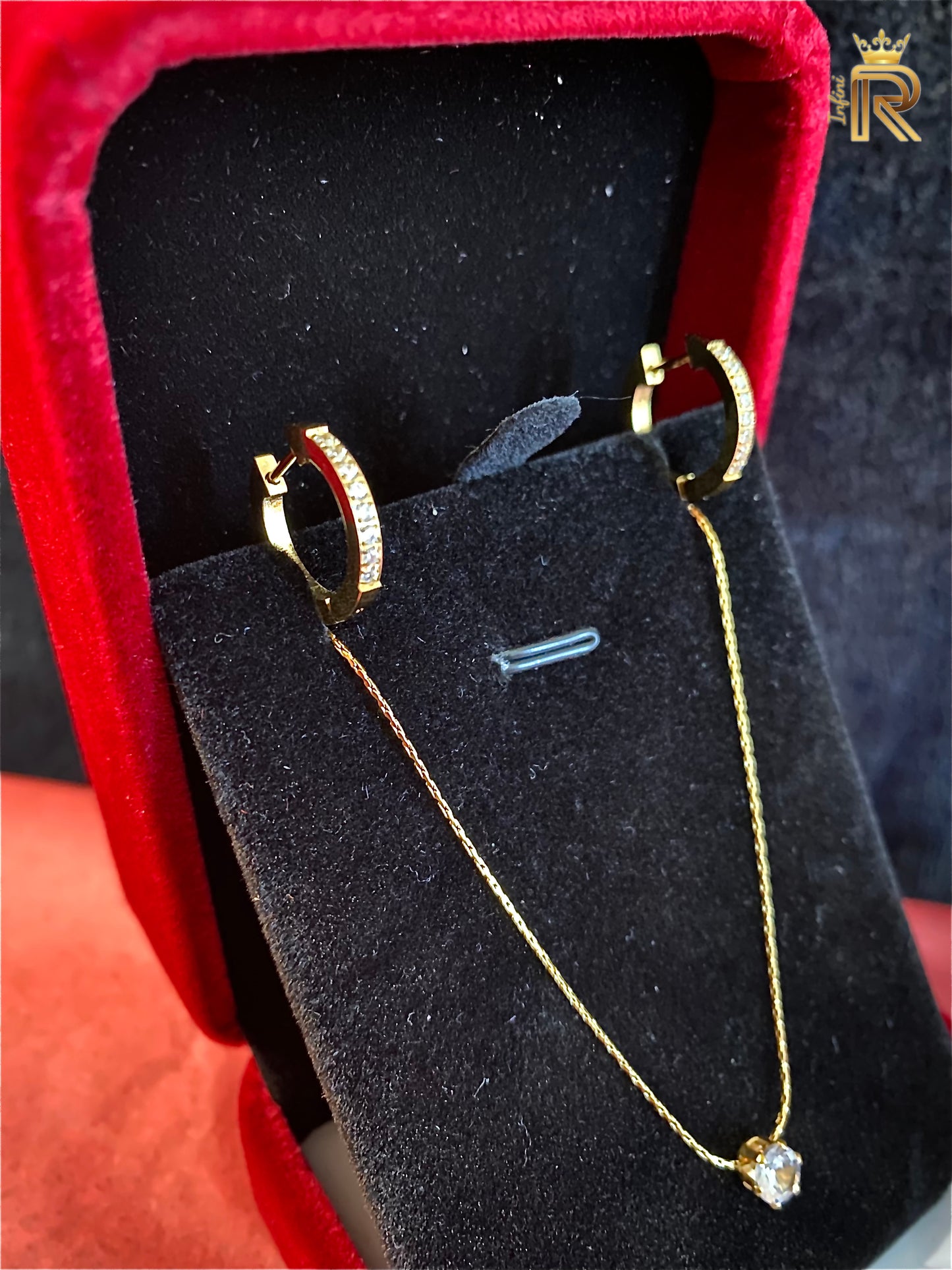 Affordable Work Wear | 18K Gold with dainty Diamond pendant| Minimalist Crown Pendant | Diamond on Silver | Dainty Necklace