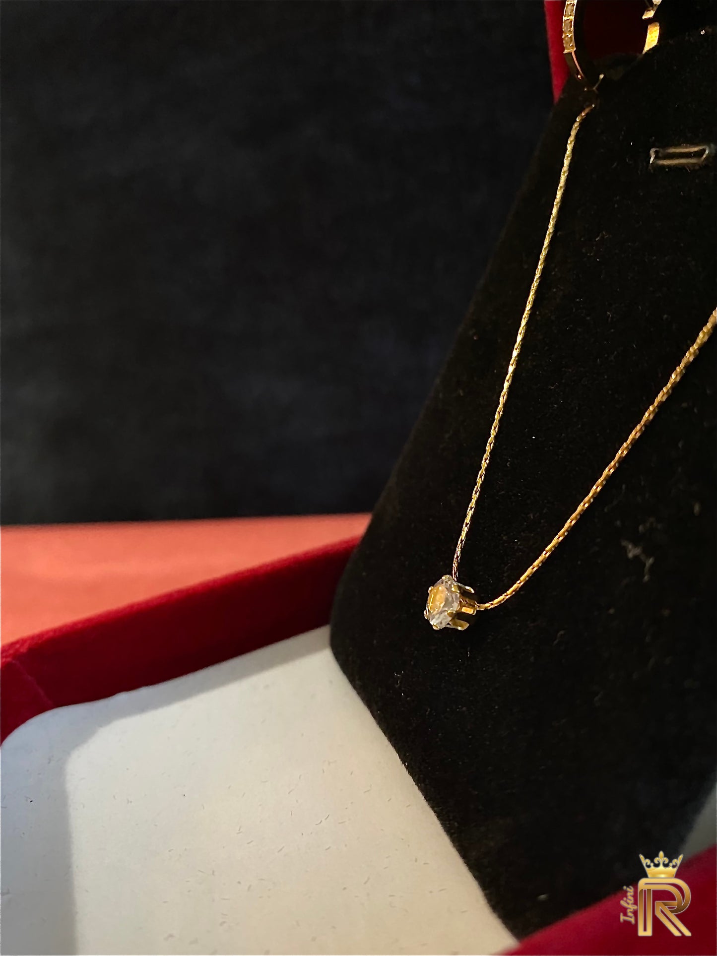 Affordable Work Wear | 18K Gold with dainty Diamond pendant| Minimalist Crown Pendant | Diamond on Silver | Dainty Necklace