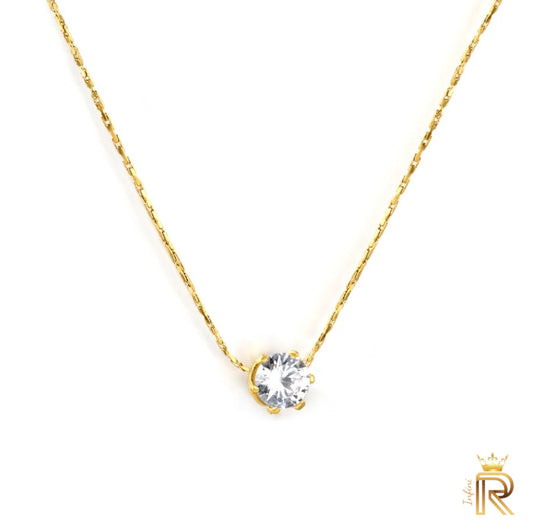 Affordable Work Wear | 18K Gold with dainty Diamond pendant| Minimalist Crown Pendant | Diamond on Silver | Dainty Necklace