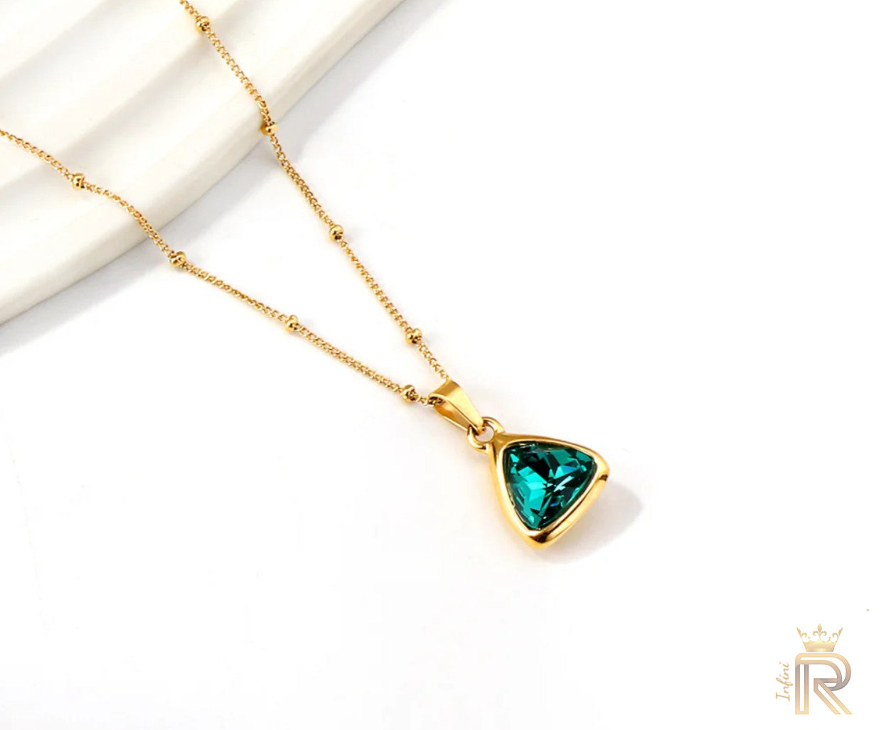 Royal Green Sapphire Premium Exclusive Gift 18K Gold ,  Exclusive look for princess, Dainty, All the glitter is gold