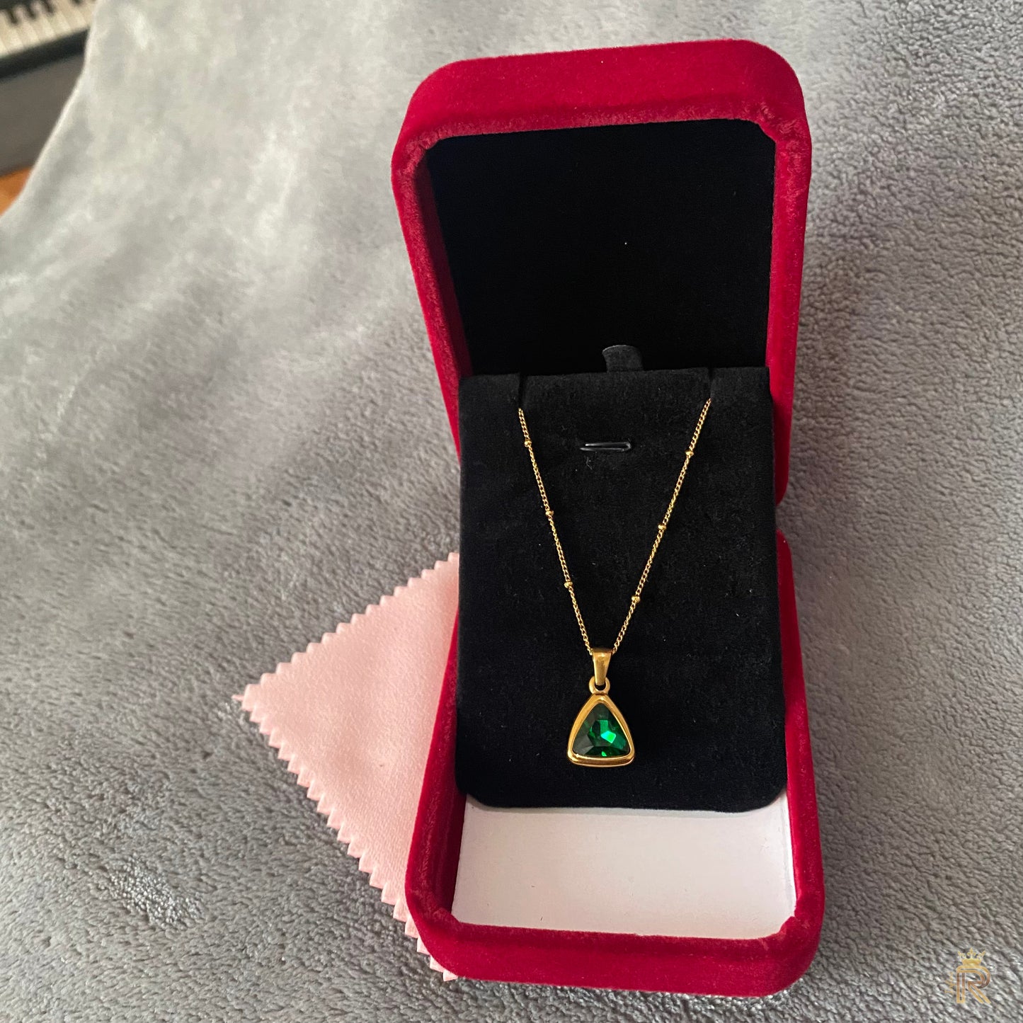 Royal Green Sapphire Premium Exclusive Gift 18K Gold ,  Exclusive look for princess, Dainty, All the glitter is gold