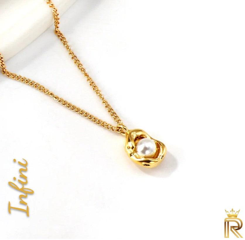 18K Gold Premium Exclusive Gift, Minimalist Freshwater Baroque pearl, Dainty Pearl Necklace