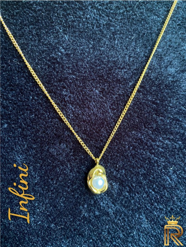 18K Gold Premium Exclusive Gift, Minimalist Freshwater Baroque pearl, Dainty Pearl Necklace