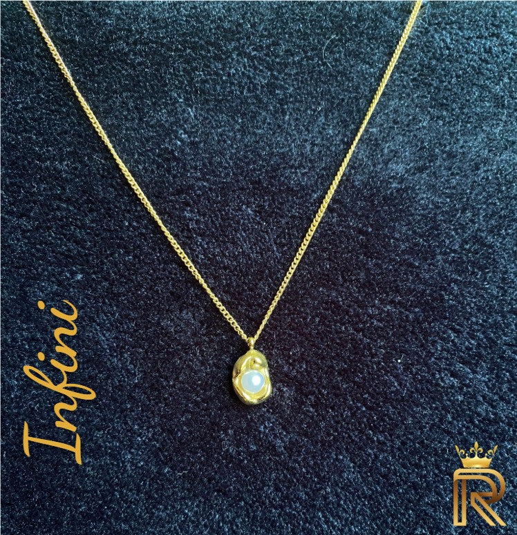 18K Gold Premium Exclusive Gift, Minimalist Freshwater Baroque pearl, Dainty Pearl Necklace